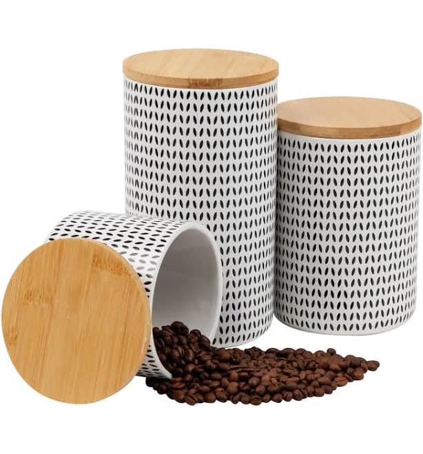Mind Reader 3-Piece Ceramic Canister Set with Lids