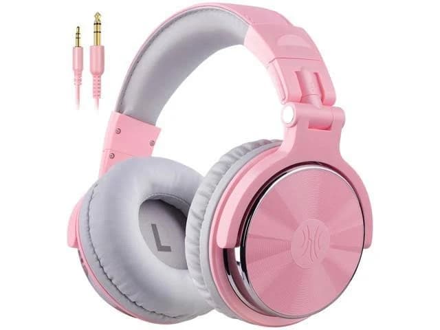 OneOdio Wired Over-Ear Headphones with Mic-50mm Driver Delivering HIFI Sound for PC Laptop Phones-Pink