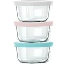 Pyrex Simply Store 6pc 1C Round Glass Storage Set with Assorted Color Lids