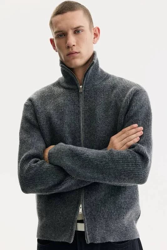 H&M Men's Regular-Fit Zipper Cardigan