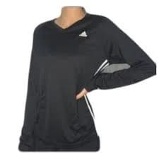 Adidas V-Neck Long Sleeve Workout Top - Black