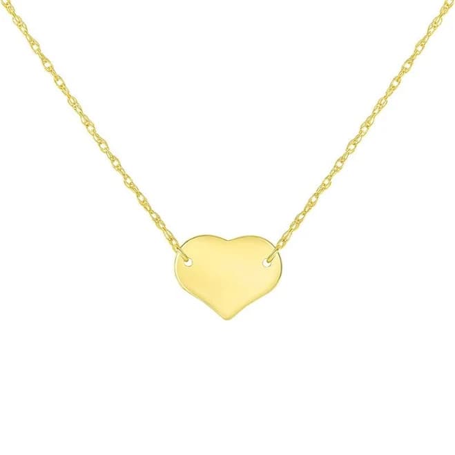 14K Yellow Gold Adjustable Mini Heart Necklace