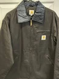 Carhartt Detroit Jacket Black Relaxed Fit Blanket Lined Corduroy Collar