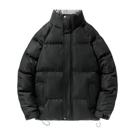 BlankRift Puffer Jacket Men Winter Warm Down Jacket Zip Up Stand Collar Long Sleeve Puffer Jacket Thick Warm Parka Padded Outwear Loose Mens Winter