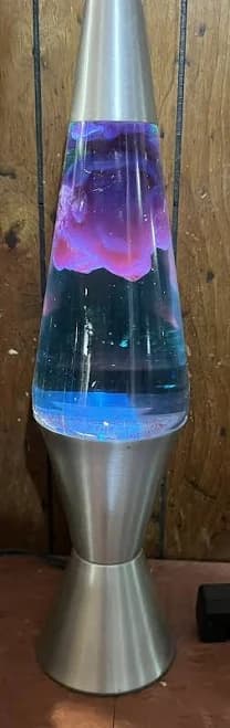 Vintage Dated Lava Lite Lava Lamp Blue/white Silver Base 97