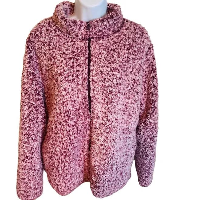 Emily B Faux Fur Purple Zip Front Jacket Size Xl Jacket