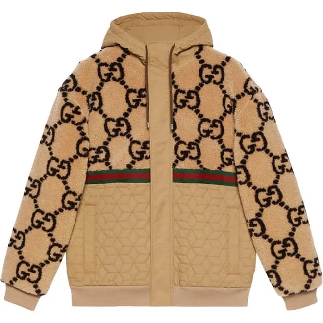 Gucci Men's GG-Jacquard Wool-blend Fleece Track Jacket