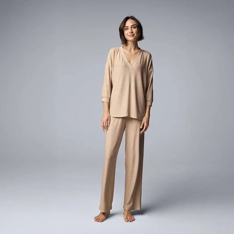 Simply Vera Vera Wang Women's 2-pc. Pajama Top & Pajama Bottoms Set