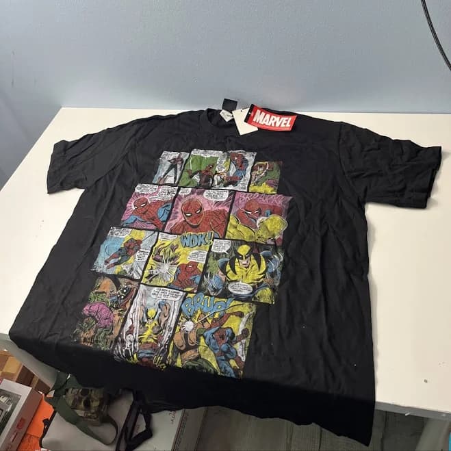 Vintage Marvel Shirt Mens Xl Black Mad Engine Spiderman Wolverine
