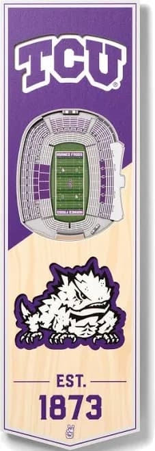 YouTheFan NCAA TCU Horned Frogs 3D Stadium Banner