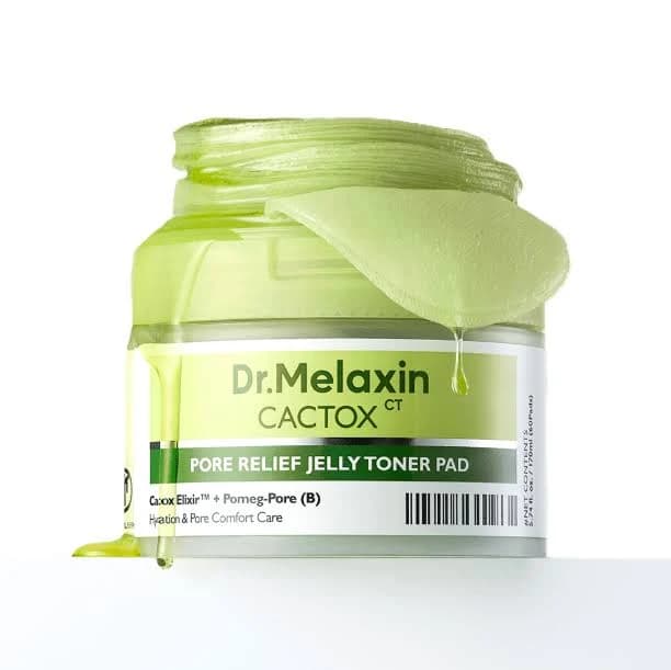 Dr.Melaxin Cactus Pore Relief Jelly Toner Pad 60ea - Korean Skincare Toner Pads, Hydrating Soothing Care, Pore Refining Exfoliating Pads, Glass Skin