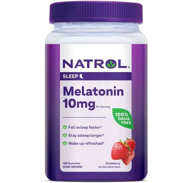 Natrol 10mg Melatonin Gummies, Strawberry, 180 ct