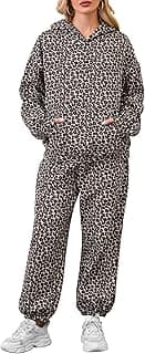 Camo Sweatsuits for Women Set 2 Piece Camo Hoodies Maple Leaf Print Oversized Sweatshirt Lounge Sets Fall Outfits