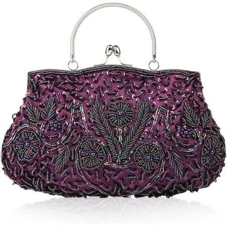 Vintage Beaded Sequin Evening Clutch Bag
