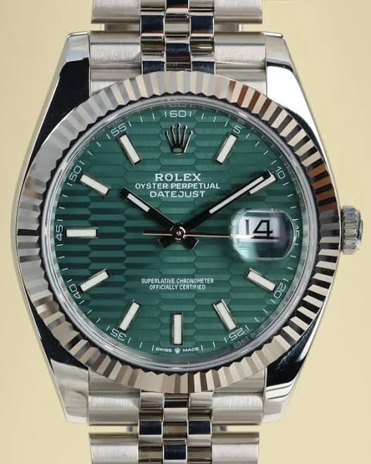 Rolex Datejust 41MM Green "Fluted Motif" Dial Jubilee Bracelet (126334)