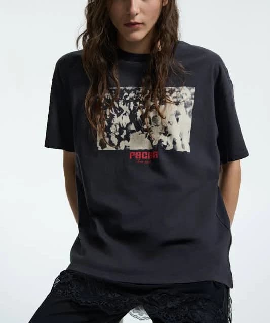 Ladies h&m White Oversized Printed T-Shirt