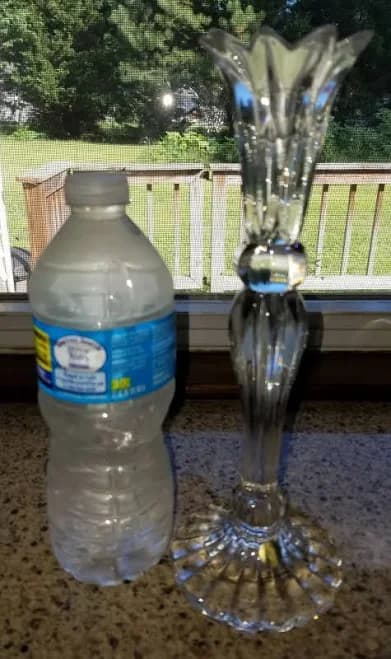 Set Of Two Clear Cut Glass Taper Candle Holders