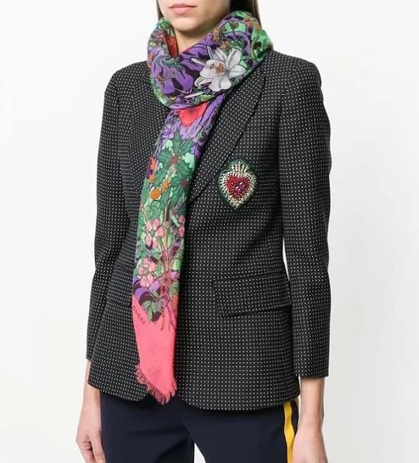 Gucci Tiger Floral Print Scarf Shawl ( One Size )