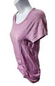 Athleta Women's Athletic Top | Sky Magenta, Ruched, Short Sleeve, Size M, GUC