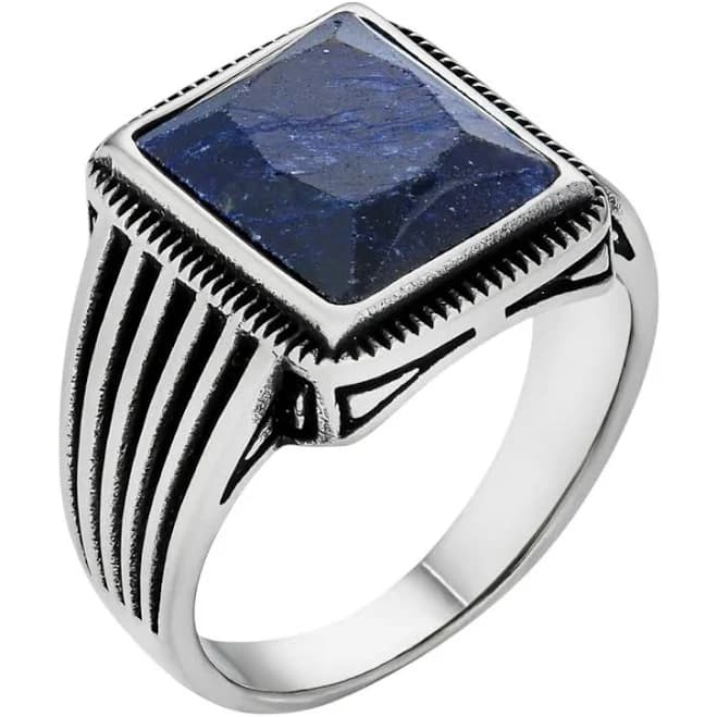 Royalty 925 Silver Blue Sapphire Ring