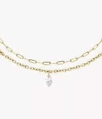Ellis Shaky Glitz Gold-Tone Stainless Steel Multi-Strand Bracelet - JF04895710 - Fossil