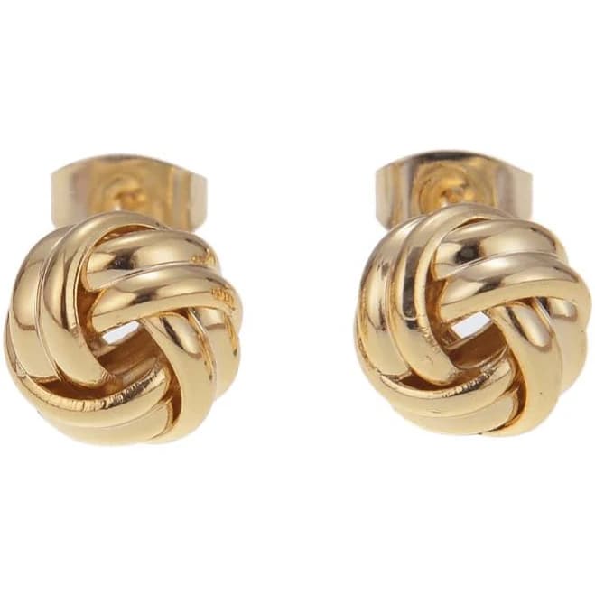 Twisted Layers Gold Knot Studs Earrigns at BettyandBiddy