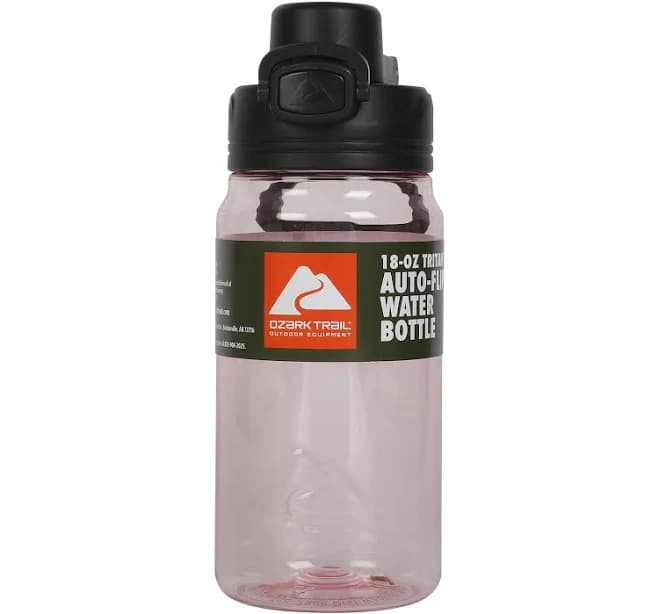 Ozark Trail 18 oz Tritan Plastic Flip-Top Lid Water Bottle