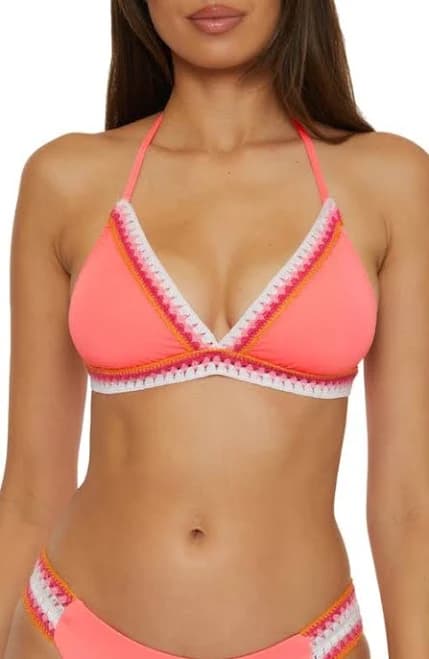 Becca Women's Delilah Triangle Crochet Halter Bikini Top