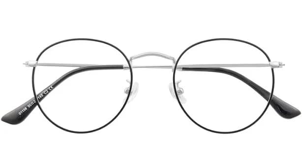 Round Black/Golden Blue Light Glasses - FM1666 Torrance