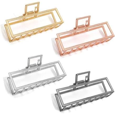 Hapdoo Women's Square Metal Hair Clips (4pcs)