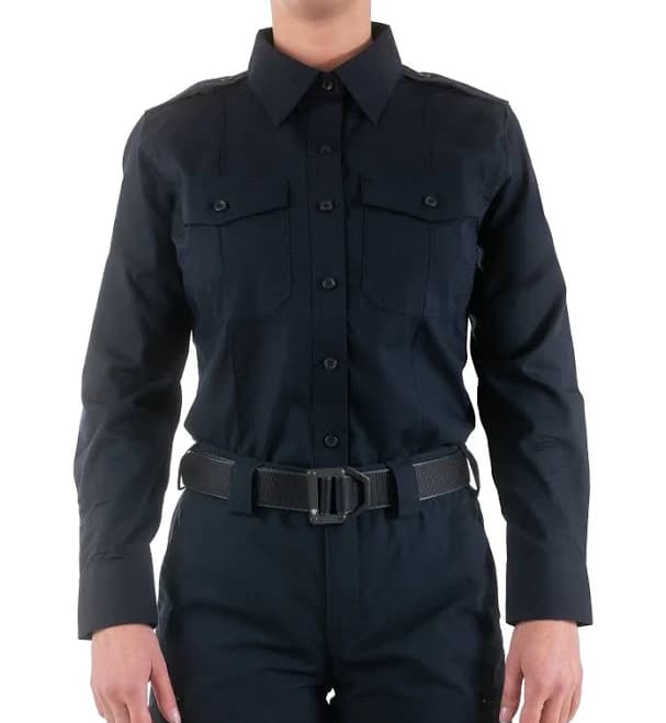 Women's V2 PRO DUTY Uniform Shirt - S - Law Enforcement Uniform Shirt - Uniform Shirt - Breathable Uniform Shirt - Duty Shirt - Midnight Navy