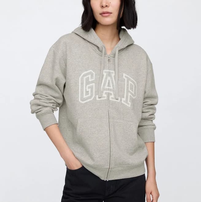 Gap Women's Relaxed Gap Logo Zip Hoodie
