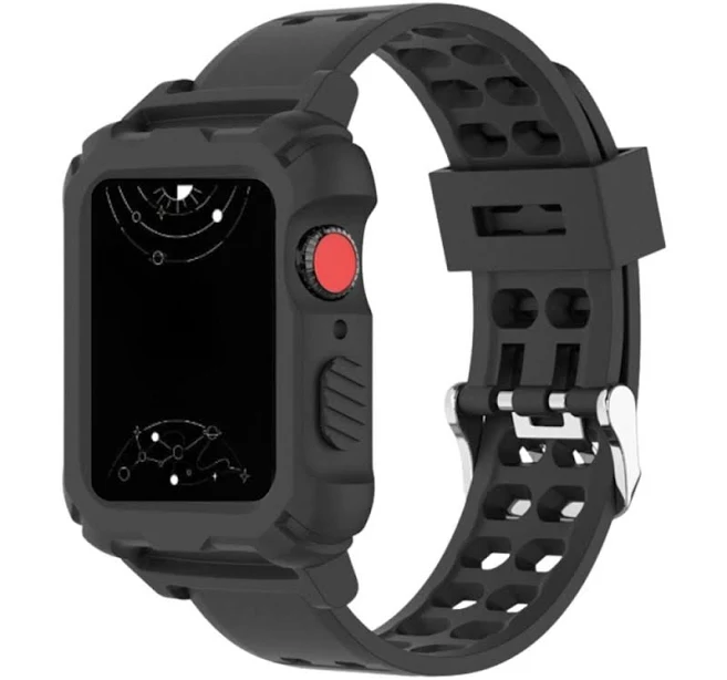 Dicere Silicone Apple Watch Band + Protective Case for Series 1-9, SE, SE3,