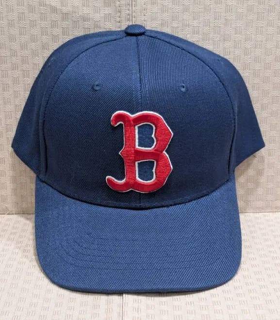 Boston Red Sox Hat Cap Strap Back Blue w Red Embroidered "B" Logo Adjustable