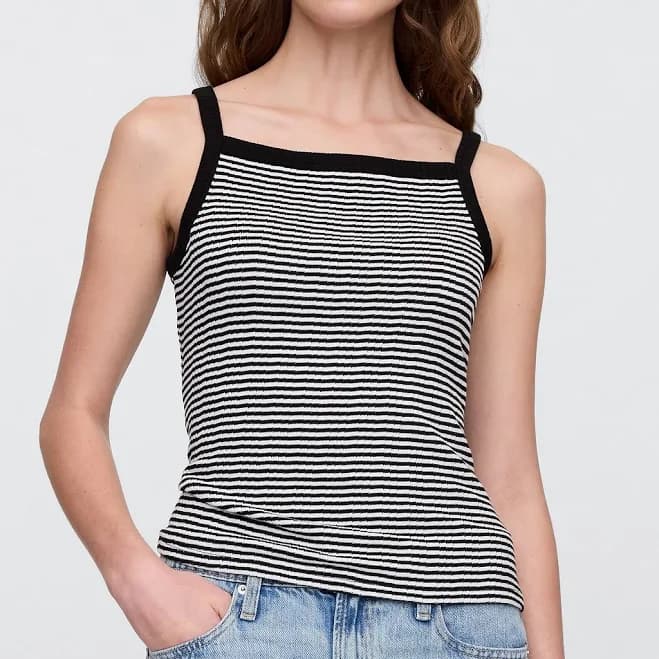 Gap Women's Ribbed Stripe Squareneck Tank Top