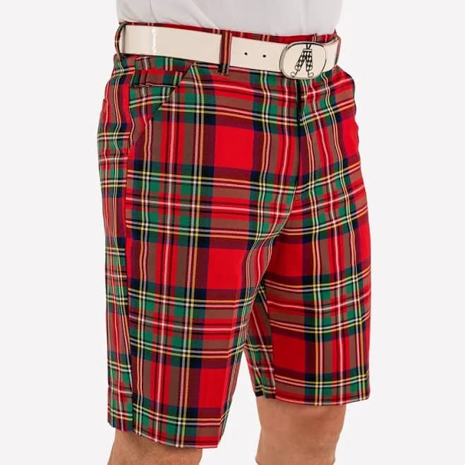 Royal & Awesome Men's Stewart Plaid Golf Shorts