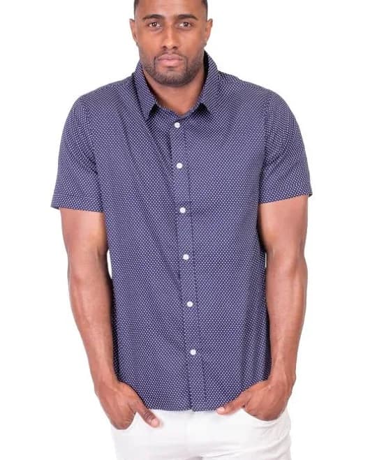 Men's Polka- Dot Short Sleeve Shirt