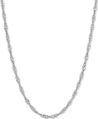 Sterling Silver 18" Singapore Chain Necklace