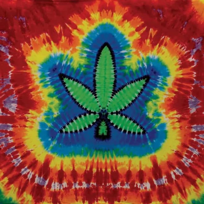 Pot Leaf Tie Dye Tapestry