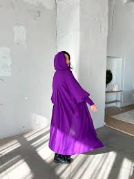 Knit Oversized Cardigan, Long Duster Cardigan, Puff Sleeves Sweater Coat, Wool Winter Cape Coat, Asymmetrical Purple Hooded Cloak - Etsy Ireland
