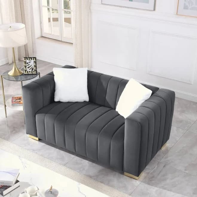 Mercer41 A Modern Channel Take On Traditional Chesterfield Sofa