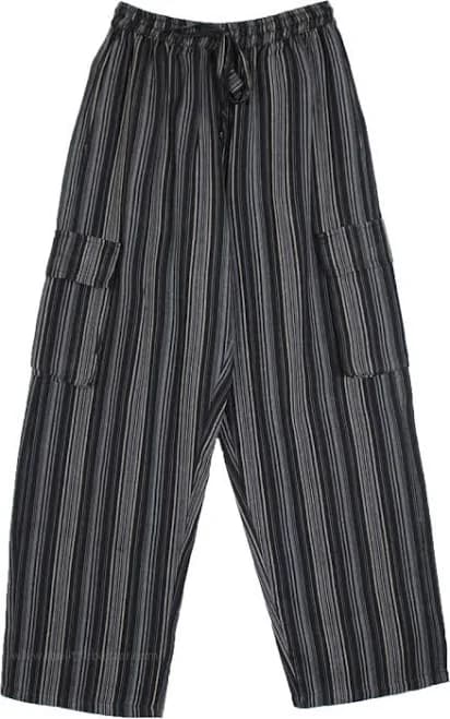 TLB Unisex Striped Cotton Cargo Trousers