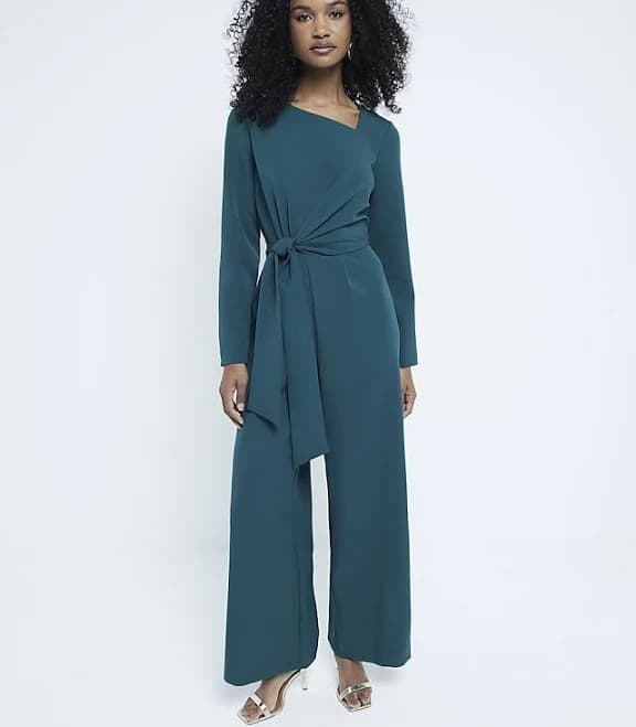 River Island Women's Tailored Wrap Front Jumpsuit