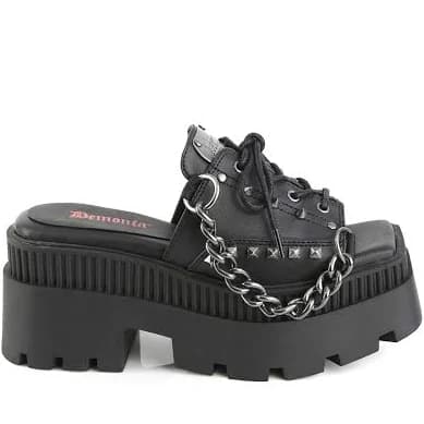 WRATH-03 Women's Gothic Chunky Heel Platform Slide Sandals