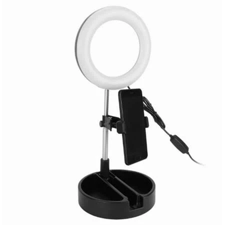 Tzumi LED Makeup Ring Light with Tripod Stand and Universal Phone Holder