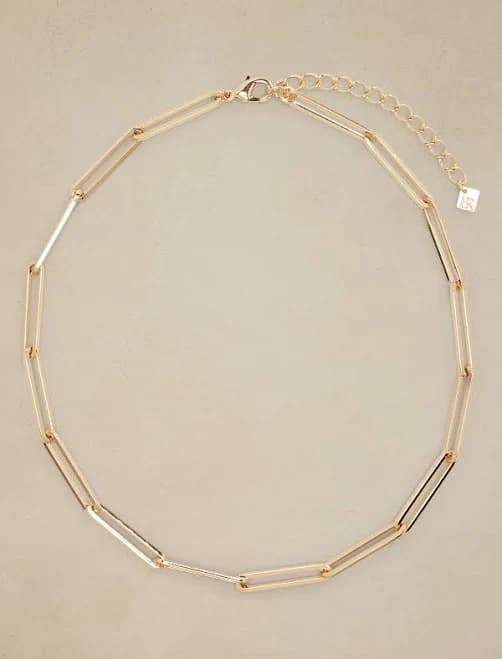 Women's Paperclip Chain Necklace Gold Regular Size One Size