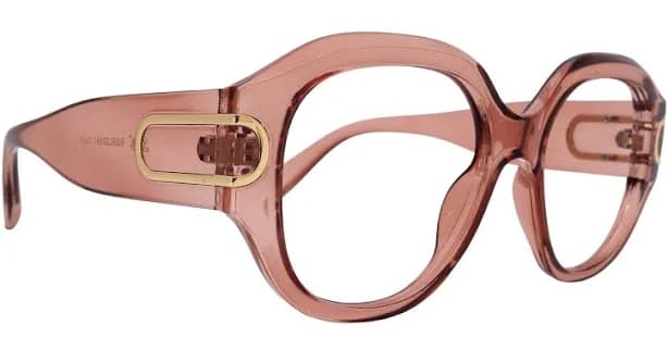 Scarlett, Transparent Pink Large Oversized Reading Glasses, Women Readers, High End Reading Magnifying eyeglasses, Square optical Frames