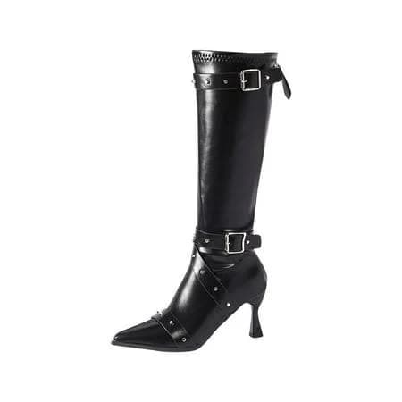 Women's Pointed Toe Stiletto Knee High Boots
