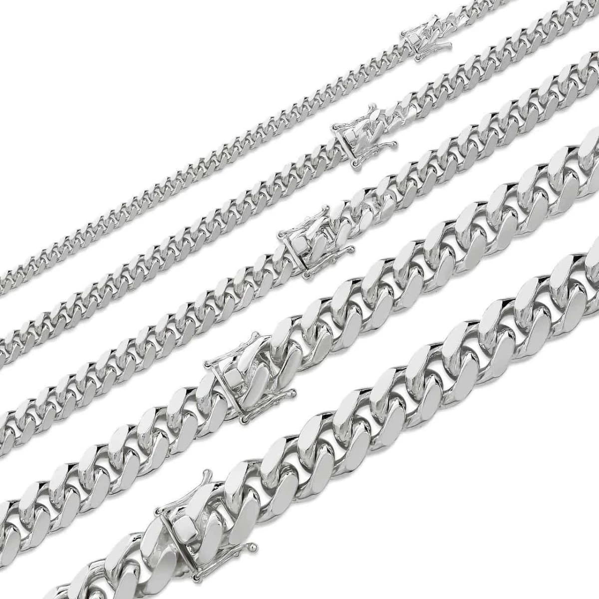 925 Sterling Silver Miami Cuban Link Chain Necklace