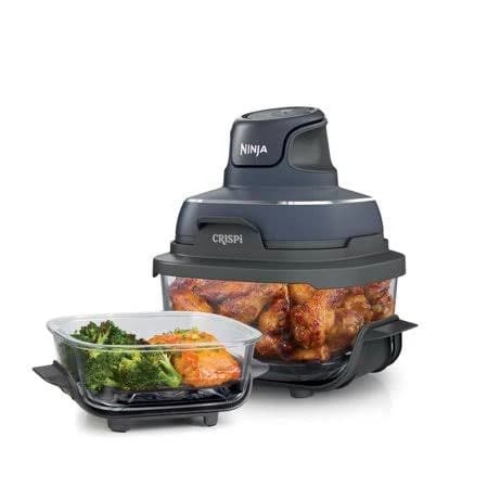 Crispi 4-in-1 Portable Glass Cooking System, 4 QT & 6 Cup Glass Containers with Storage Lids, Freezer & Dishwasher Safe Fn101gy, Size: 39 in, Green
